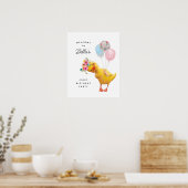 Duck Welkomstbord, Duck 1e Verjaardagsfeestdecor Poster (Keuken)