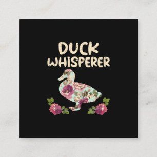 Duck Whisperer Flower Funny Farming Boerderij Vierkante Visitekaartje