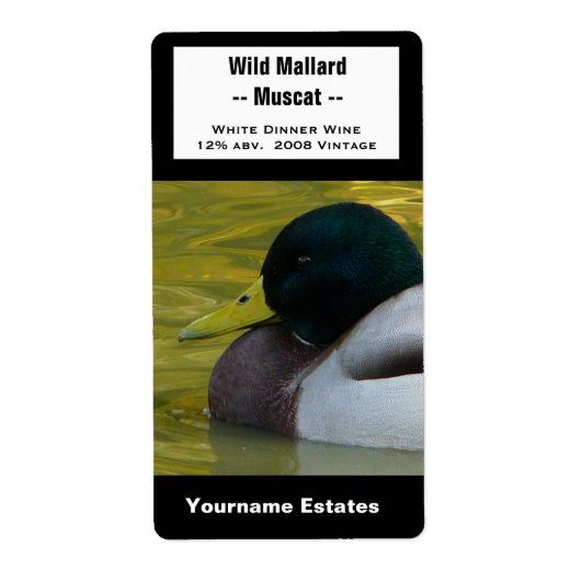 Duck Wijn Label - Mallard Foto (Voorkant)