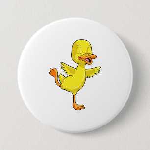 Duck Yoga Fitness on a Lega Ronde Button 7,6 Cm