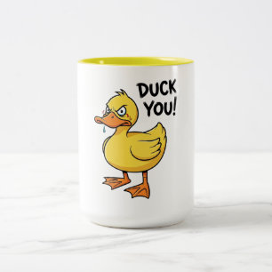 Duck You Duck Woordspel Tweekleurige Koffiemok