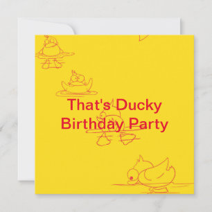 Duckie Birthday Invitation Kaart