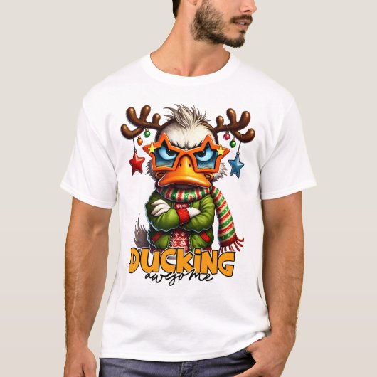 Ducking Geweldige - Sarcastische Grumpy Duck Chris T-shirt (Voorkant)