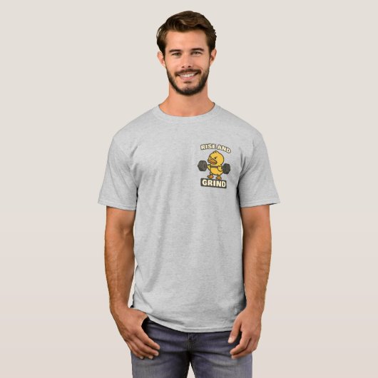 Duckland Grind Funny Gym Workout Eend T-shirt (Voorkant volledig)