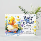 Duckling Custom Baby shower Kaart (Staand voorkant)