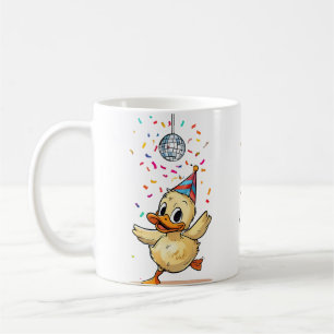 Duckling dansen onder discobal met Confetti Koffiemok