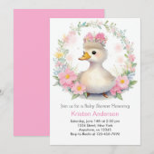 Duckling Delight Meisje Baby shower Kaart (Voorkant / Achterkant)