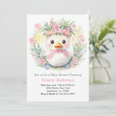 Duckling Dreams: Meisje Baby shower Kaart (Staand voorkant)