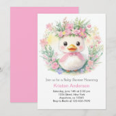Duckling Dreams: Meisje Baby shower Kaart (Voorkant / Achterkant)