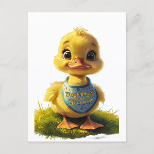 Duckling eerste nieuwjaar briefkaart
