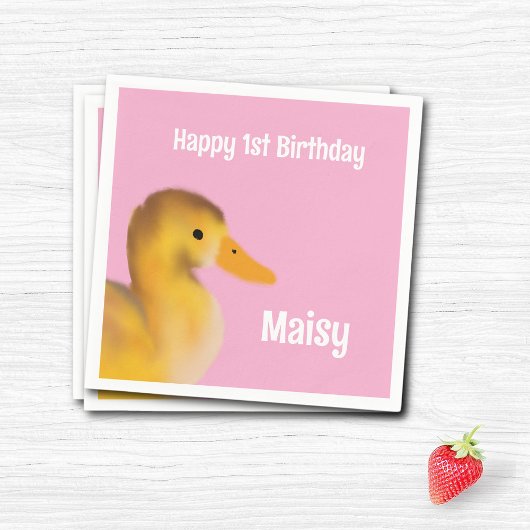 Duckling eerste verjaardag servet