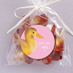 Duckling met liefde gunst klassieke ronde Sticker