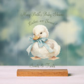 Duckling met lint Baby shower snoep & lekkernijen Acryl Bord (Neutraal)