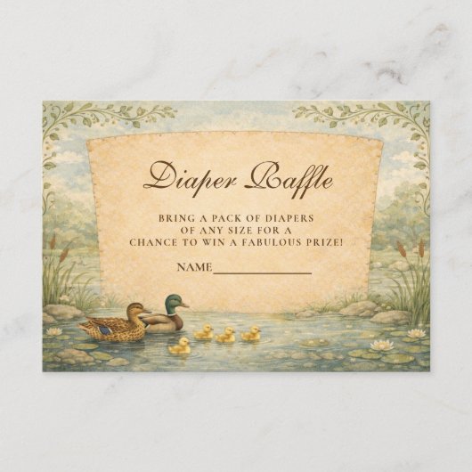 Duckling Pond Diapper Raffle Informatiekaartje (Voorkant)