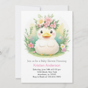 Duckling Sunshine Celebration: Meisje Baby shower Kaart