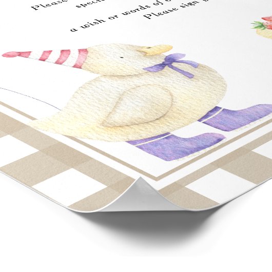 Duckling Time Capsule 1e verjaardag genderneutraal Poster (Hoek)