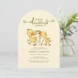 Duckling Twins Baby shower Kaart
