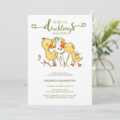 Duckling Twins Baby shower Kaart (Staand voorkant)
