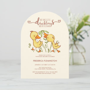 Duckling Twins Baby shower uitnodiging