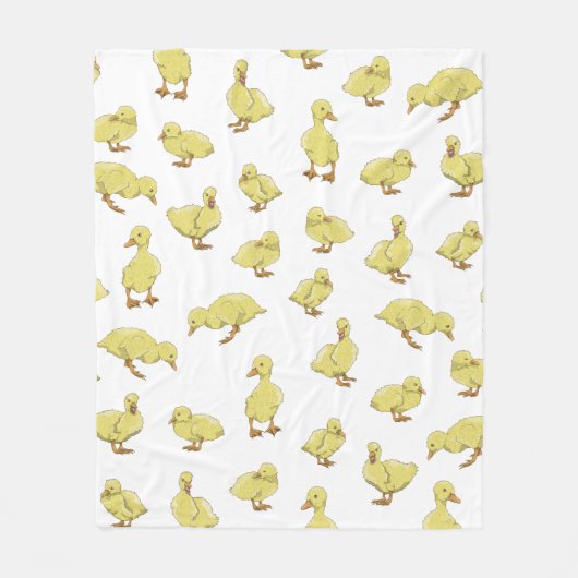 Duckling vogelpatroon fleece deken (Voorkant)
