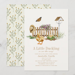 Duckling Waterverf Tuin Meisje Baby shower Kaart