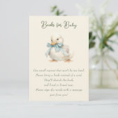 Duckling with Ribbon Baby Shower Books for Baby Informatiekaartje (Staand voorkant)