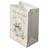 Duckling with Ribbon Baby Shower Medium Cadeauzakje (Voorkant Gekanteld)