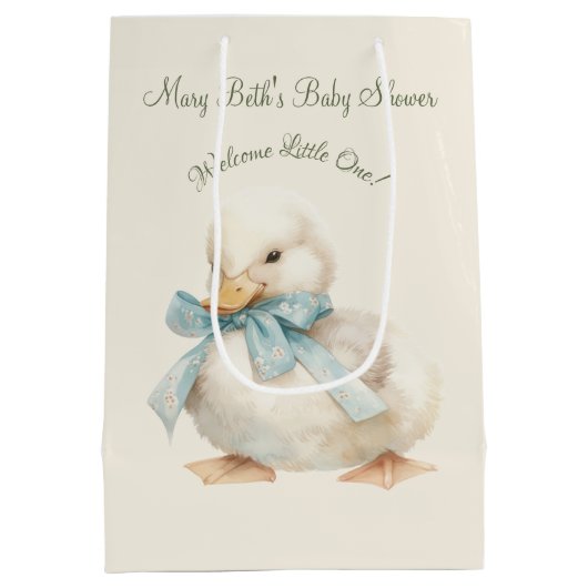 Duckling with Ribbon Baby Shower Medium Cadeauzakje (Achterkant)