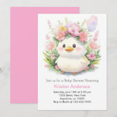 Ducklings in Bloom Baby Meisje Douche Kaart (Voorkant / Achterkant)