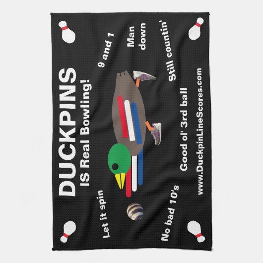 Duckpin IS Real Bowling - Serviette (Vertical)
