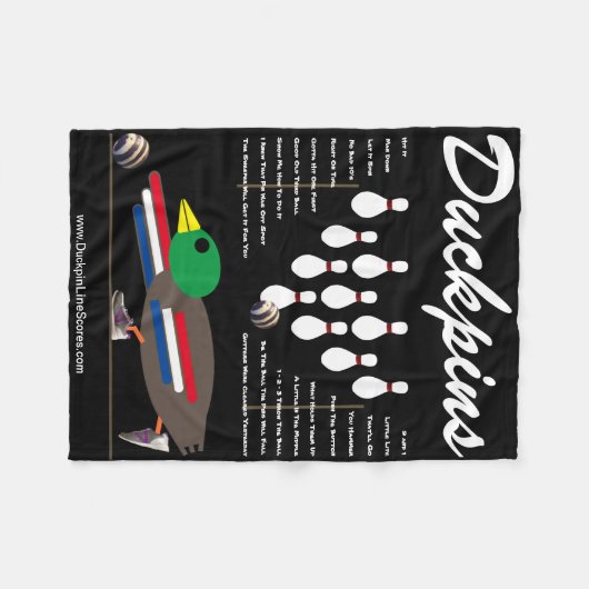 DUCKPINS Fleece Blanket met OneLiners (Voorkant (Horizontaal))