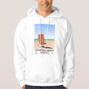 Duckpool Beach Cornwall reisposter Hoodie