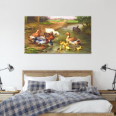  Ducks Ducklings Farm Animals Canvas Afdrukken (Insitu (Slaapkamer))