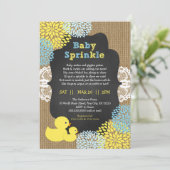 Ducks et Dahlias invitation à saupoudrer bébé (Debout devant)