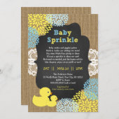 Ducks et Dahlias invitation à saupoudrer bébé (Devant / Derrière)
