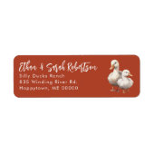 Ducks Return Address Labels Rust Orange (Voorkant)