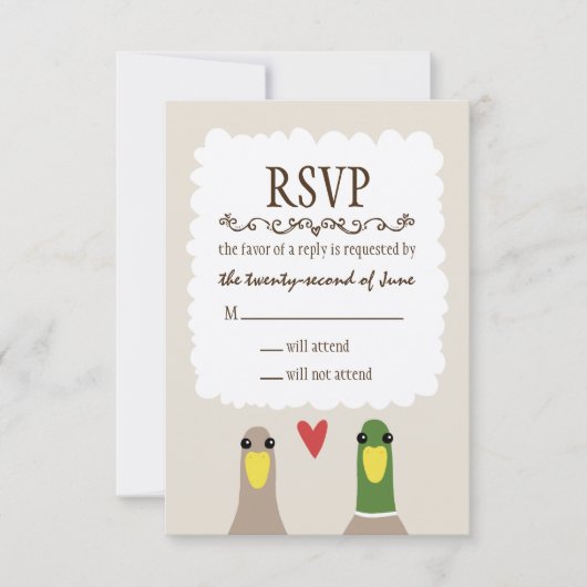 Ducks Wedding RSVP Kaartje (Voorkant)