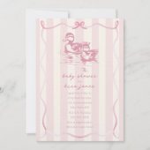 Ducks Woodland Bow Doodle Roze Baby shower Kaart (Voorkant)