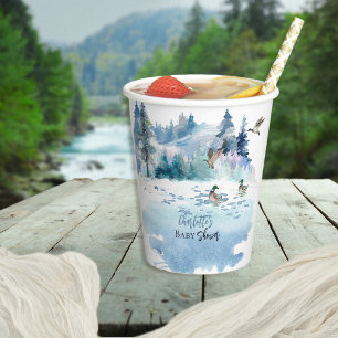 Ducks Woodland Forest Natuur Boy Baby shower Papieren Bekers