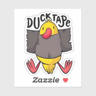 Ducktape Funny Kawaii Duck Wrapped in Tape  Sticker
