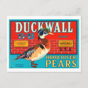 Duckwall Hood River Pears  Crate Label Briefkaart