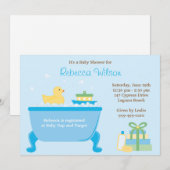 Ducky Baby shower Invitation Kaart (Voorkant / Achterkant)
