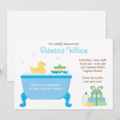 Ducky Baby shower Invitation Kaart (Voorkant / Achterkant)