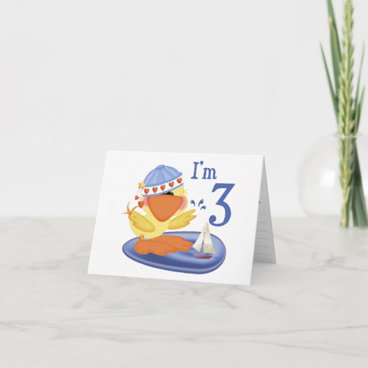 Ducky Boy 3e verjaardag invulling uitnodiging (Voorkant)
