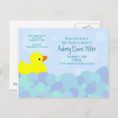 Ducky Bubble Bath Uitnodiging Briefkaart (Voorkant / Achterkant)
