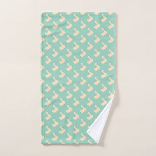 Ducky Duck Diagonal LT Blauwgroen Bad Handdoek (Handdoek)
