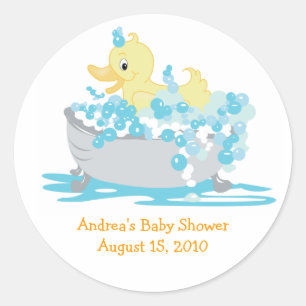 Ducky Duck in Tub Favor Stickers