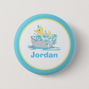 Ducky Duck in Tub Personal Button Sjabloon