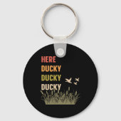 Ducky Ducky Ducky Funny Duck roept Duck Hu op Sleutelhanger (Voorkant)