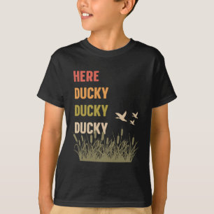 Ducky Ducky Ducky Funny Duck roept Duck Hu op T-shirt